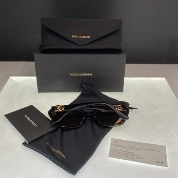 💯 - New Authentic DOLCE & GABBANA Gradient Brown Irregular Ladies Sunglasses - Picture 11 of 16